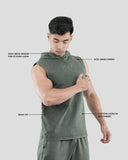 Acid Wash Sleeveless Hoodie