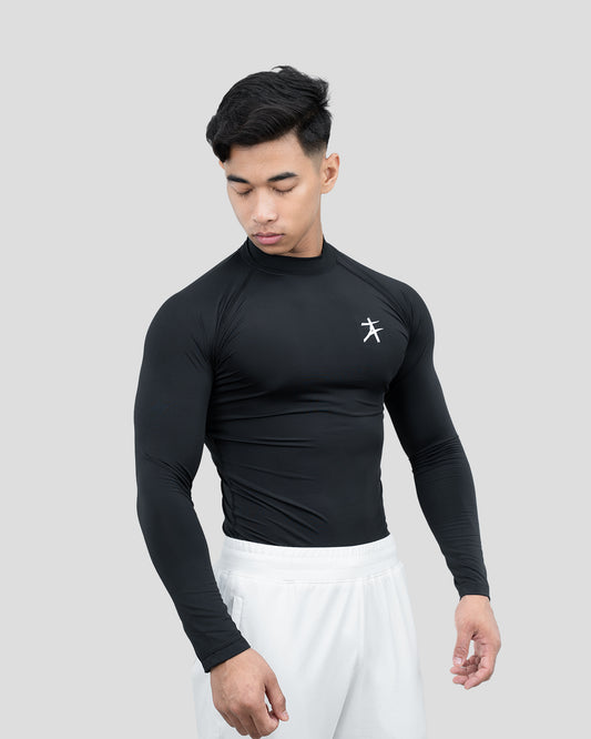 Hustle High Neck Full Sleeve Compression T-shirt