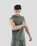 Acid Wash Sleeveless Hoodie