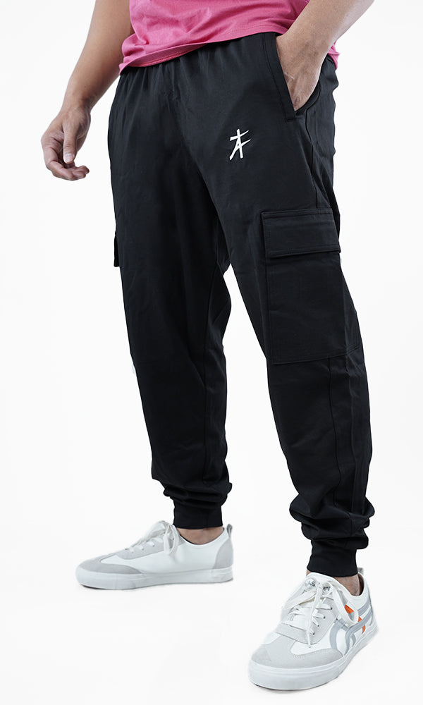 Athflex Emblem Cargo Joggers Black