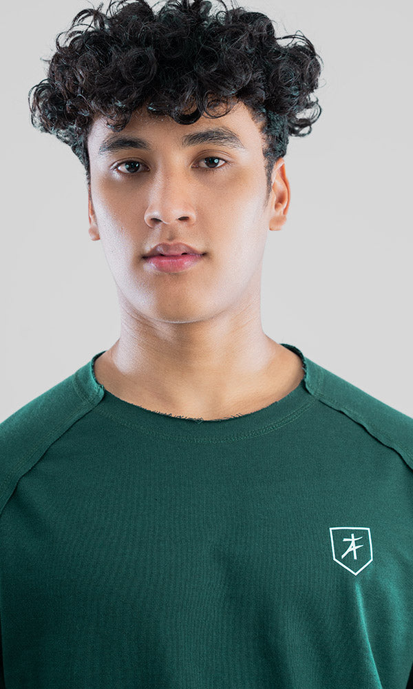 Athflex Raw T-shirt Half Sleeve in Deep Green - Gym T-shirts for men