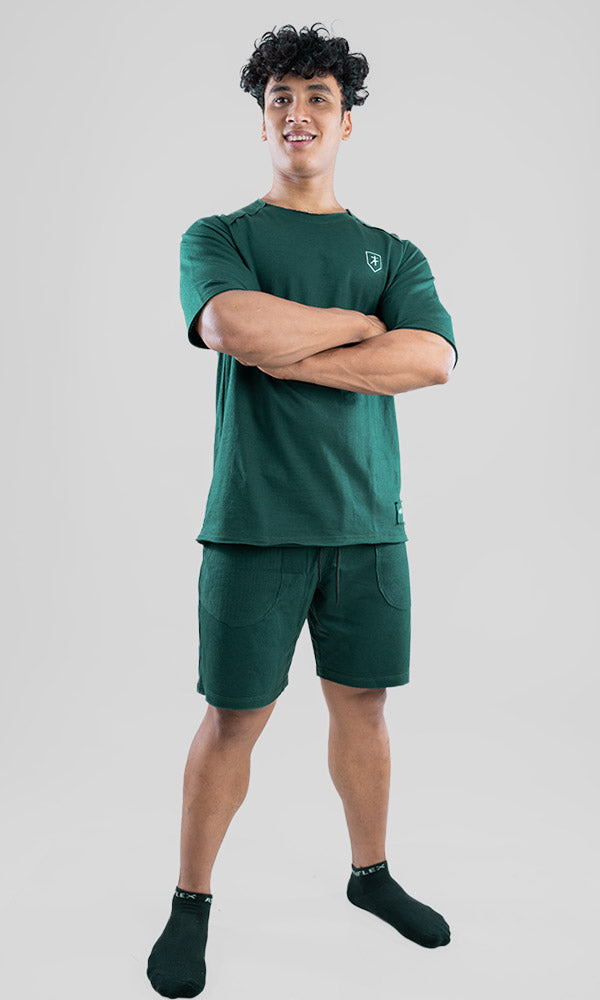 Athflex Raw T-shirt Half Sleeve in Deep Green - Gym T-shirts for men