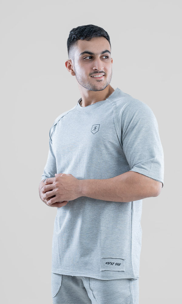 Athflex Raw T-shirt Half Sleeve in Grey - Gym T-shirts for men