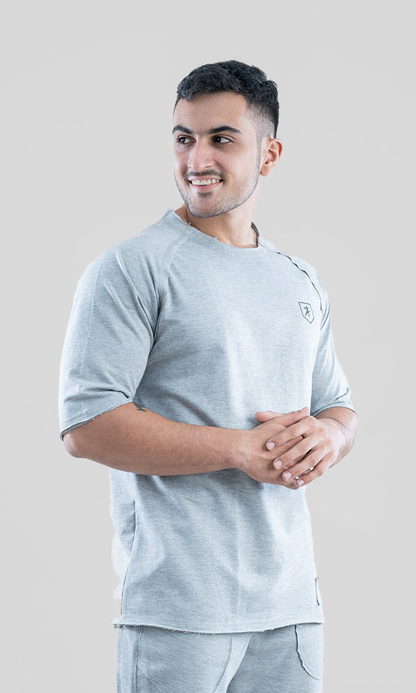 Athflex Raw T-shirt Half Sleeve in Grey - Gym T-shirts for men