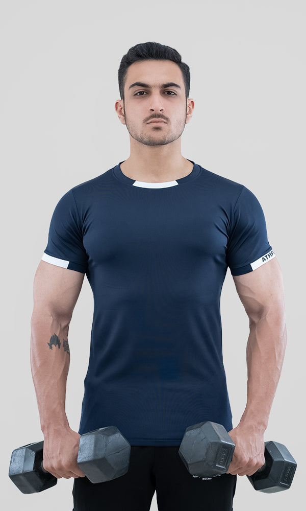 Dap T-Shirt by Athflex in Navy - Men's Gym Wear in India