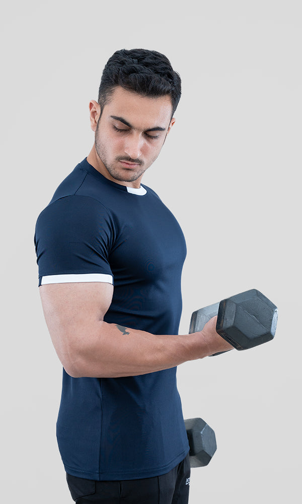 Dap T-Shirt by Athflex in Navy - Men's Gym Wear in India