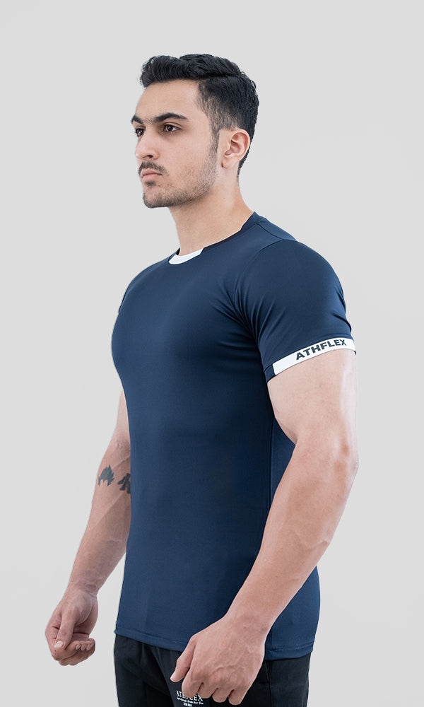 Dap T-Shirt by Athflex in Navy - Men's Gym Wear in India