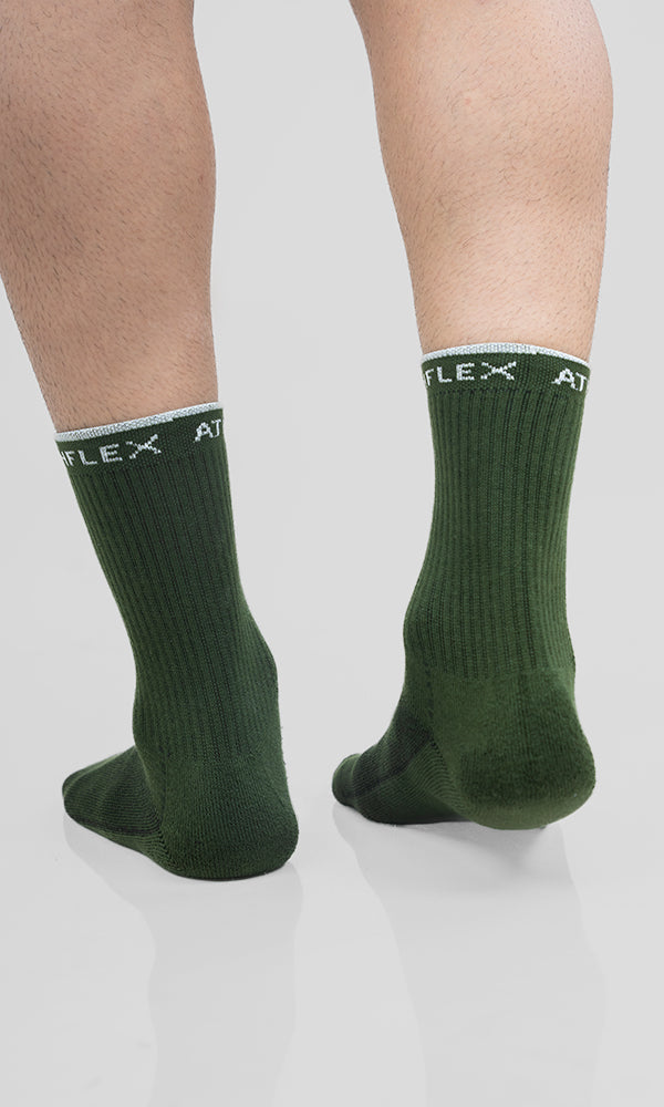 F'Crew Socks Mid Calf Length for Men by Athflex in Olive