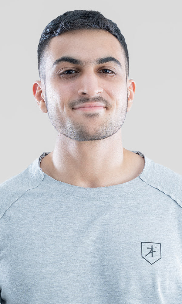 Full-Sleeve Raw T-shirt by Athflex in Grey - Gym t-shirts for men