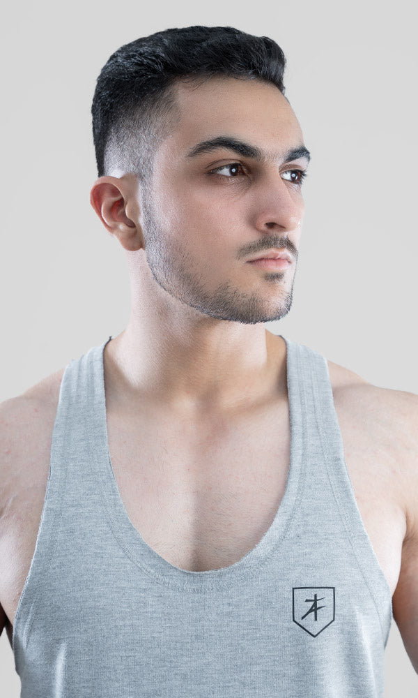Raw Stringer Vest in Grey by Athflex - Gym Stringers