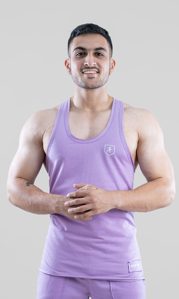 Raw Stringer Vest in Lilac by Athflex - Gym Stringers