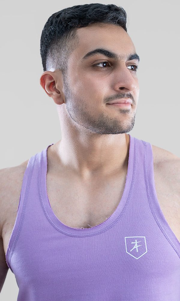 Raw Stringer Vest in Lilac by Athflex - Gym Stringers