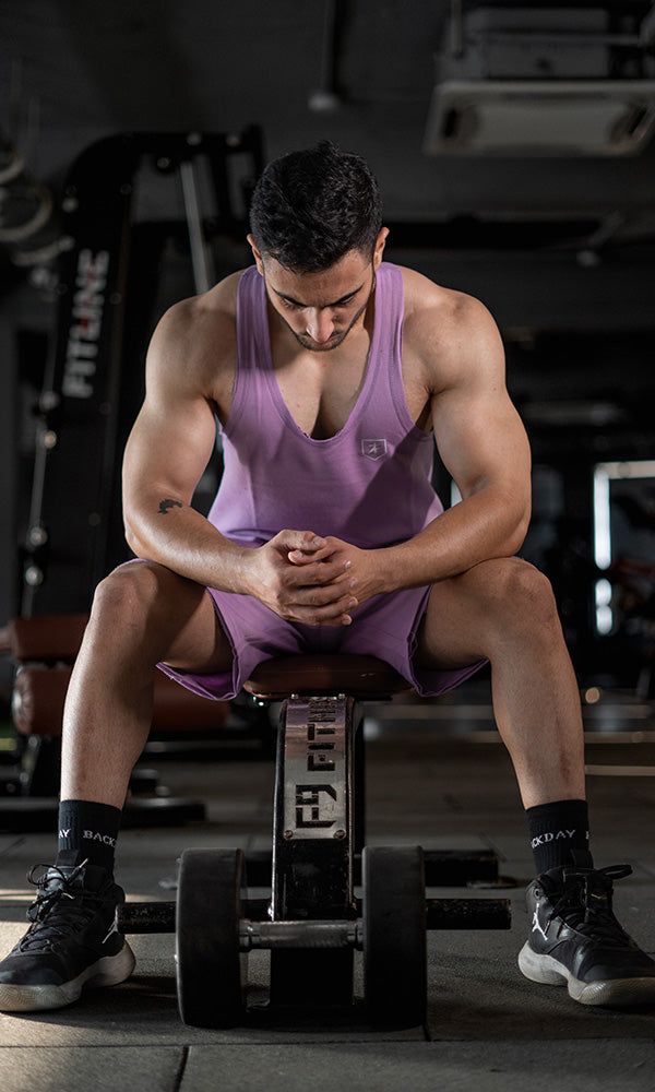 Raw Stringer Vest in Lilac by Athflex - Gym Stringers