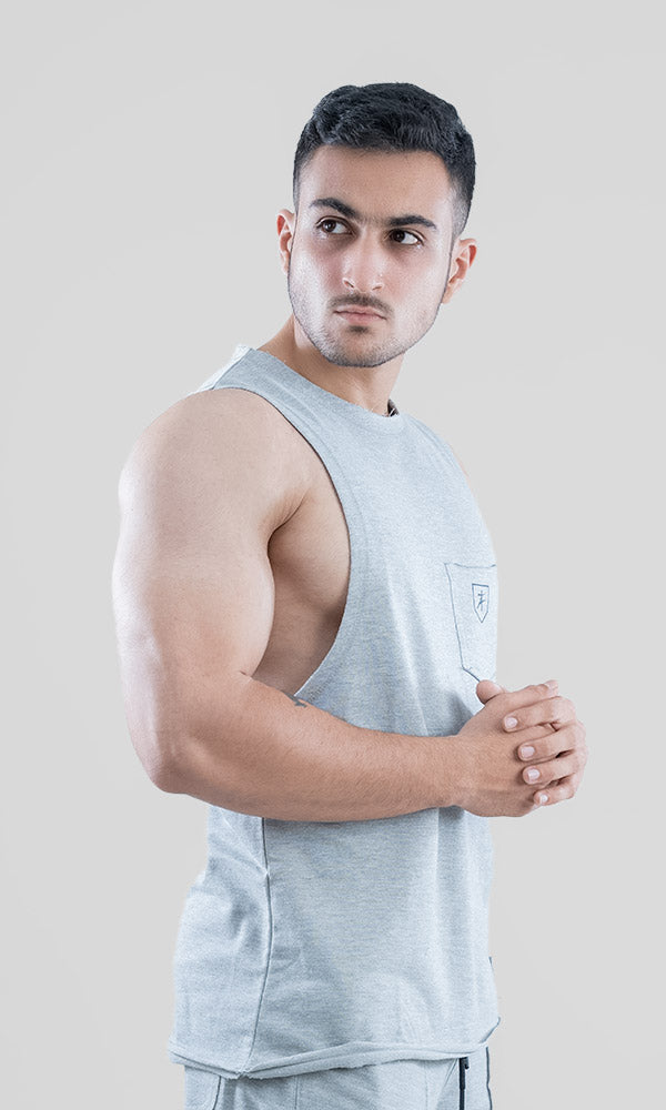 Raw Tank top for men by Athflex in Grey