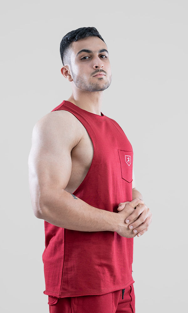Raw Tank top for men by Athflex in Maroon