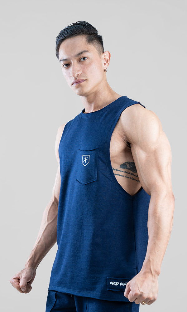 Raw Tank top for men by Athflex in Navy