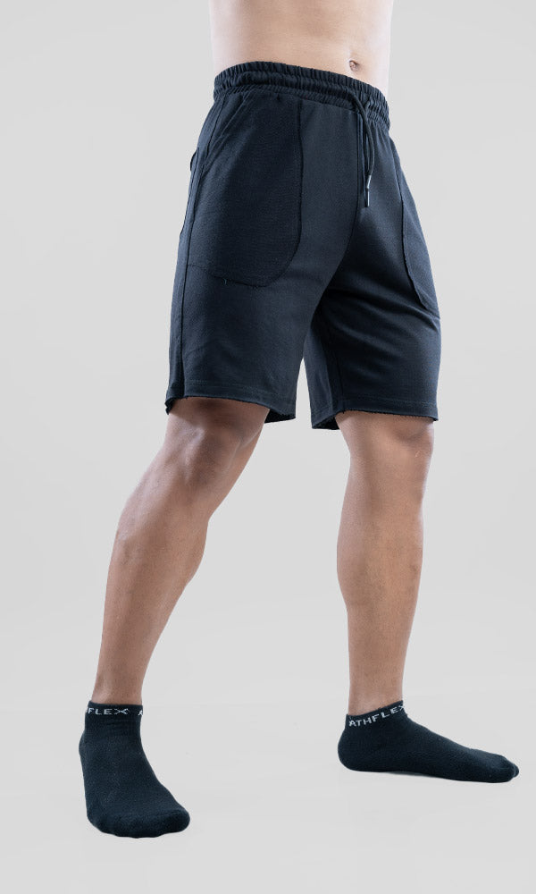 Raw shorts for men in Black - gym shorts for men by Athflex