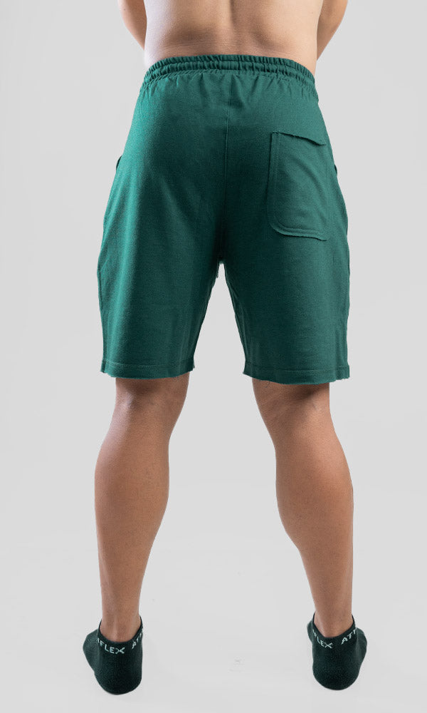 Raw shorts for men in Deep Green - gym shorts for men by Athflex