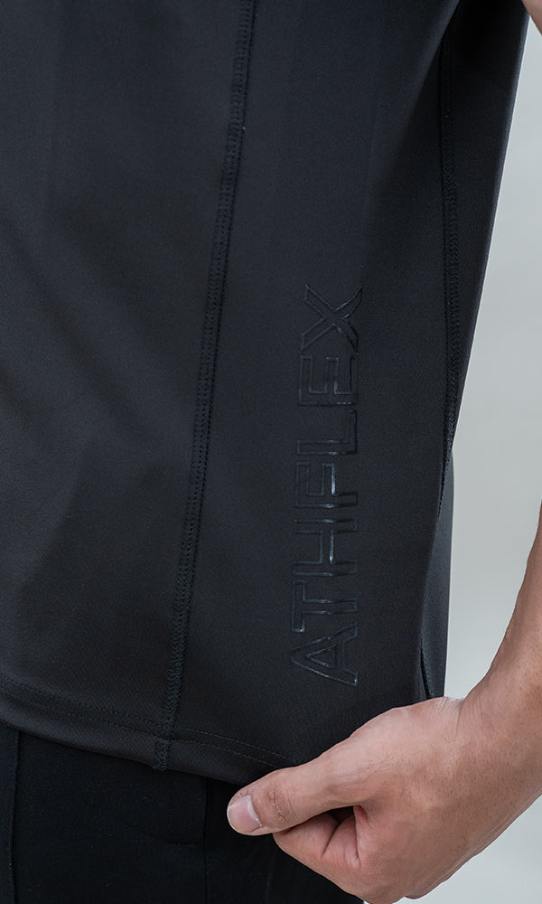 Sigma Gym Compression T-Shirt by Athflex in Black - Stylish Gym Wear in India