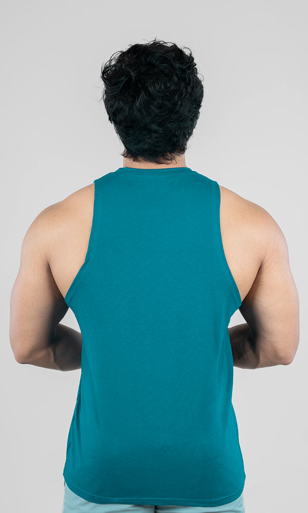 Teal Atmos Tank Top by Athflex: Gym Tank Tops for Men Online