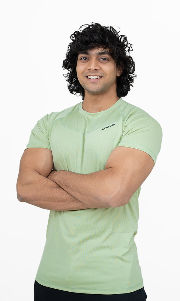 Ignite T-Shirt by Athflex in Mint Green - Premium Gym Wear in India