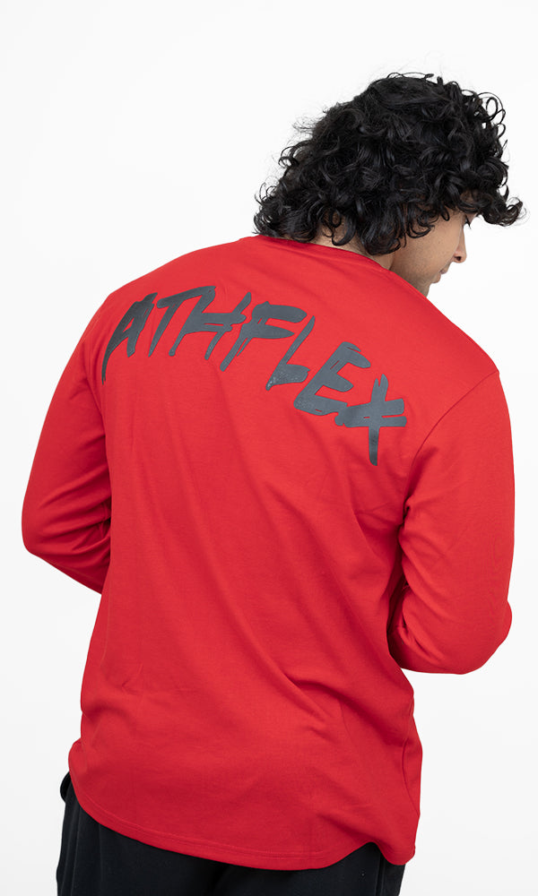 Flex Oversize Full Sleeve in Blood Red by Athflex - Perfect gym wear
