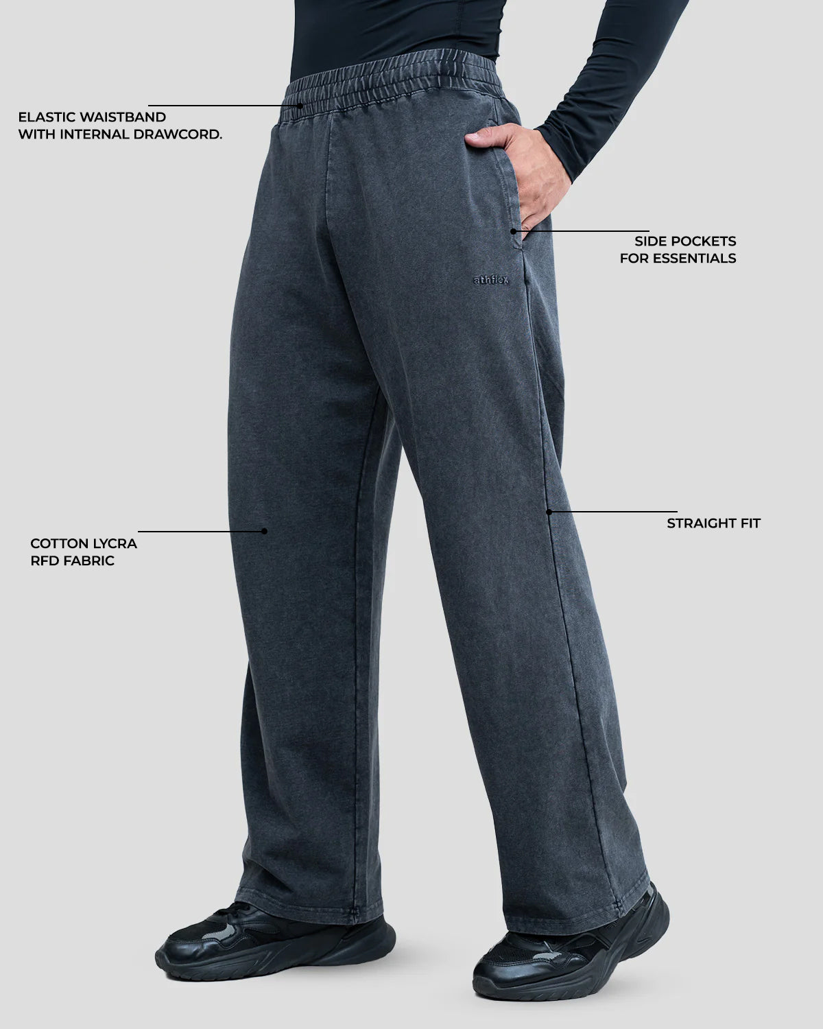 Acid Wash Straight Pant