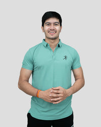 Pique Polo T-shirt  (Persian Green) - Athflex 