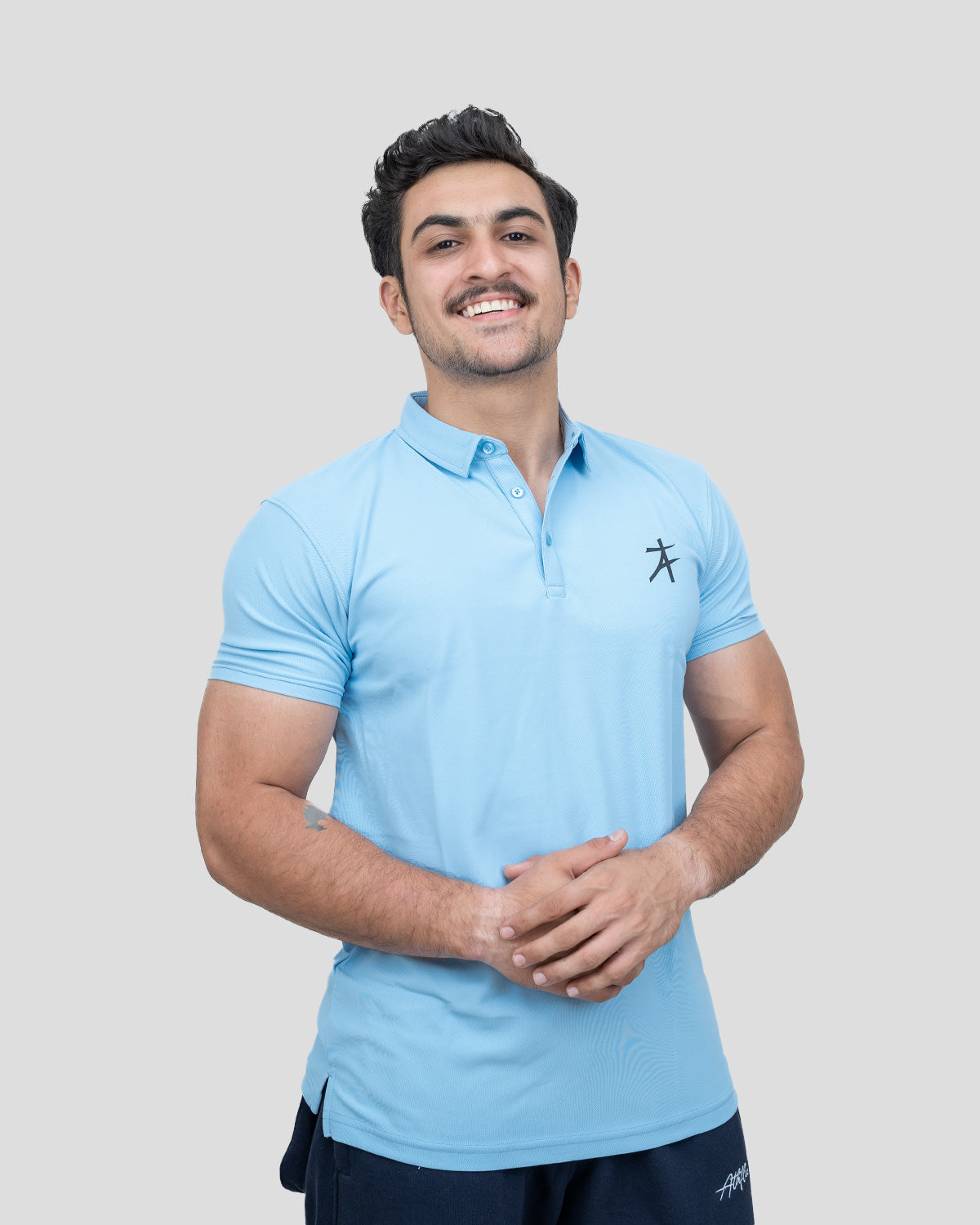 Pique Polo T-shirt (Azure Blue) - Athflex 