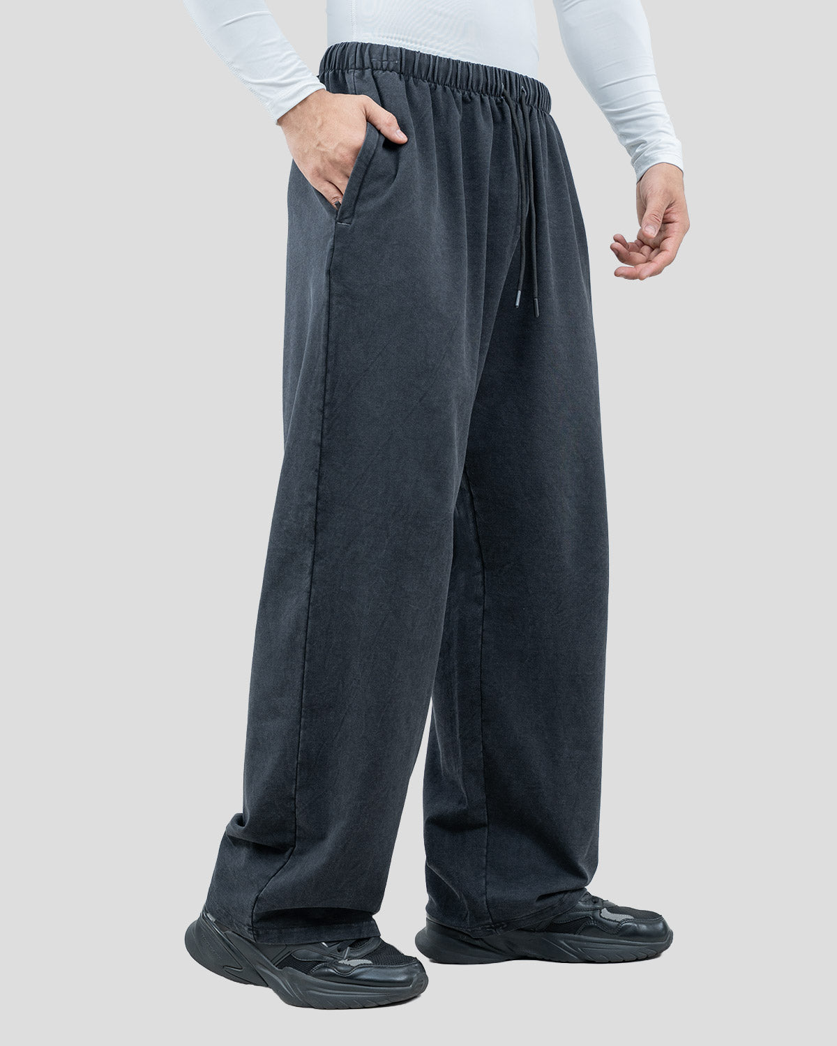 Acid wash baggy pants
