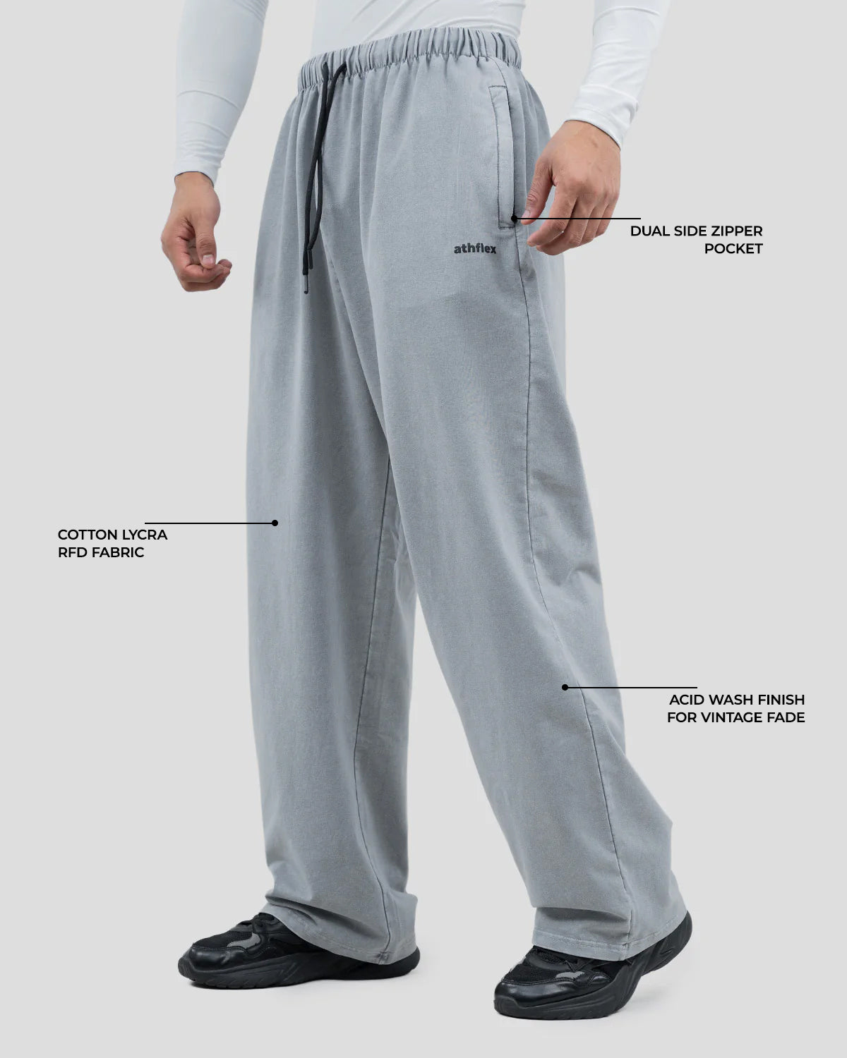 Acid Wash Baggy Pants