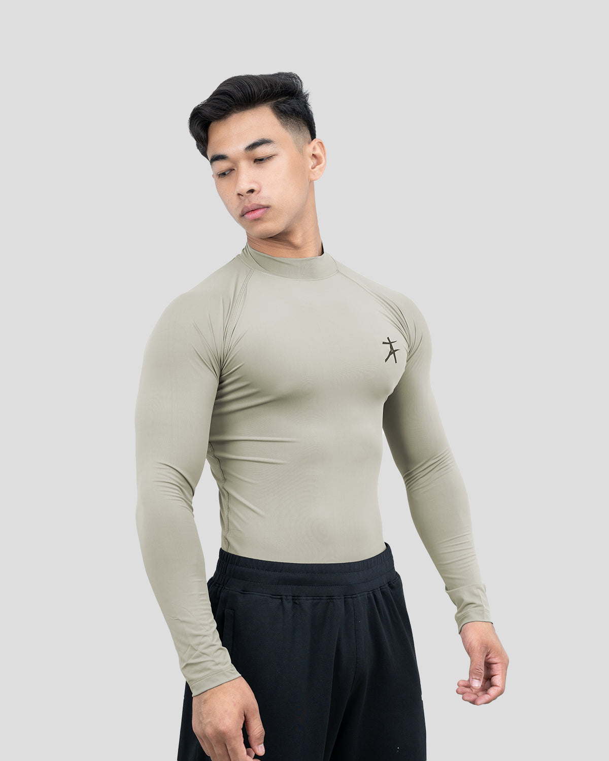 Hustle High Neck Full Sleeve Compression T-shirt