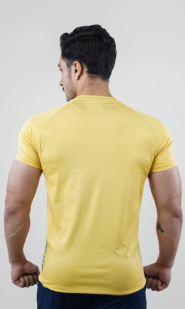 Sigma Gym Compression T-Shirt by Athflex in Yellow - Best Gym Wear in India