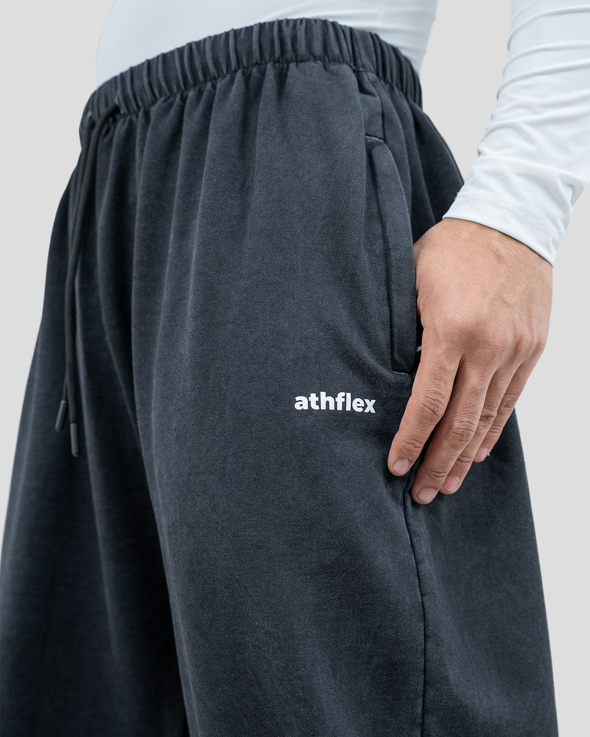 Acid wash baggy pants