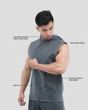 Acid Wash Sleeveless Hoodie