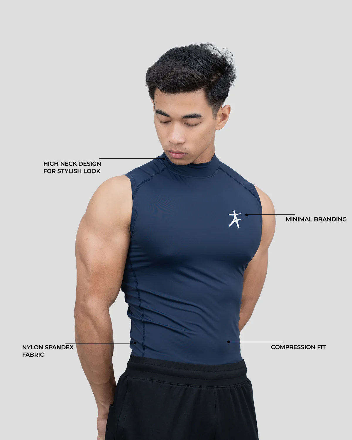 Hustle High Neck Compression Tank
