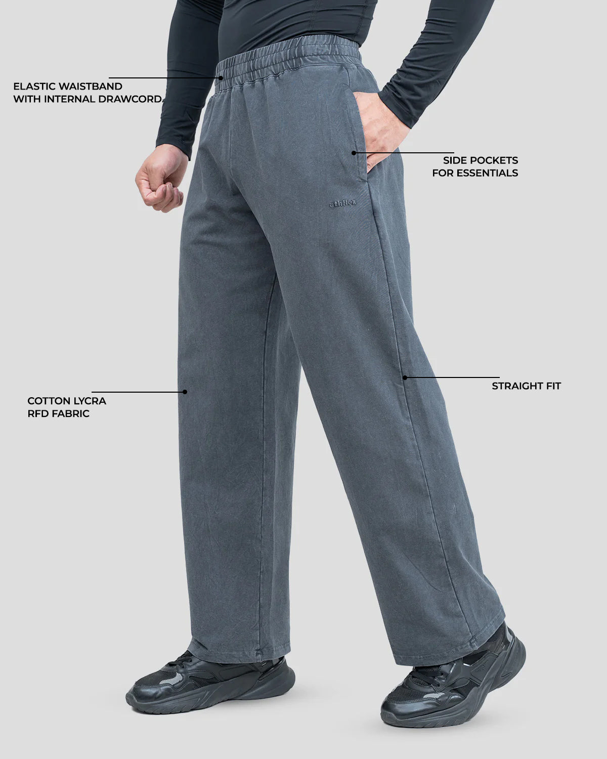 Acid Wash Straight Pant