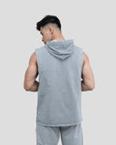 Acid Wash Sleeveless Hoodie