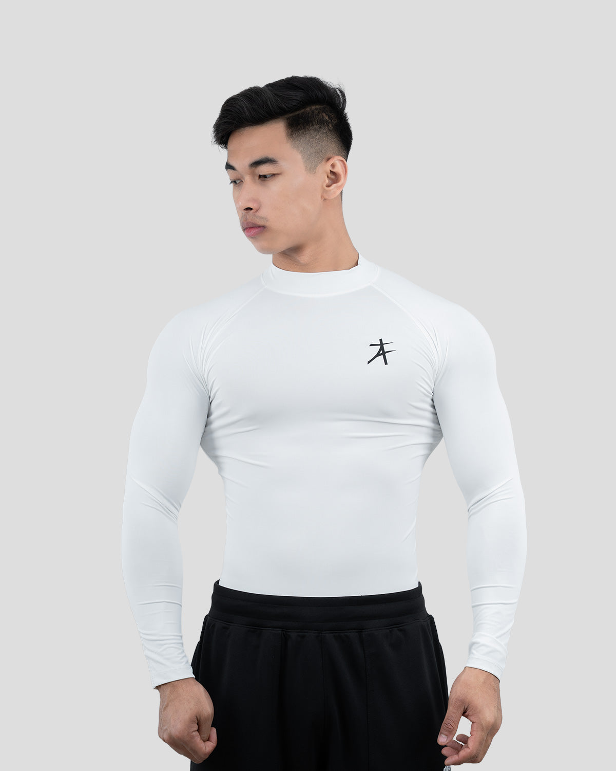 Hustle High Neck Full Sleeve Compression T-shirt