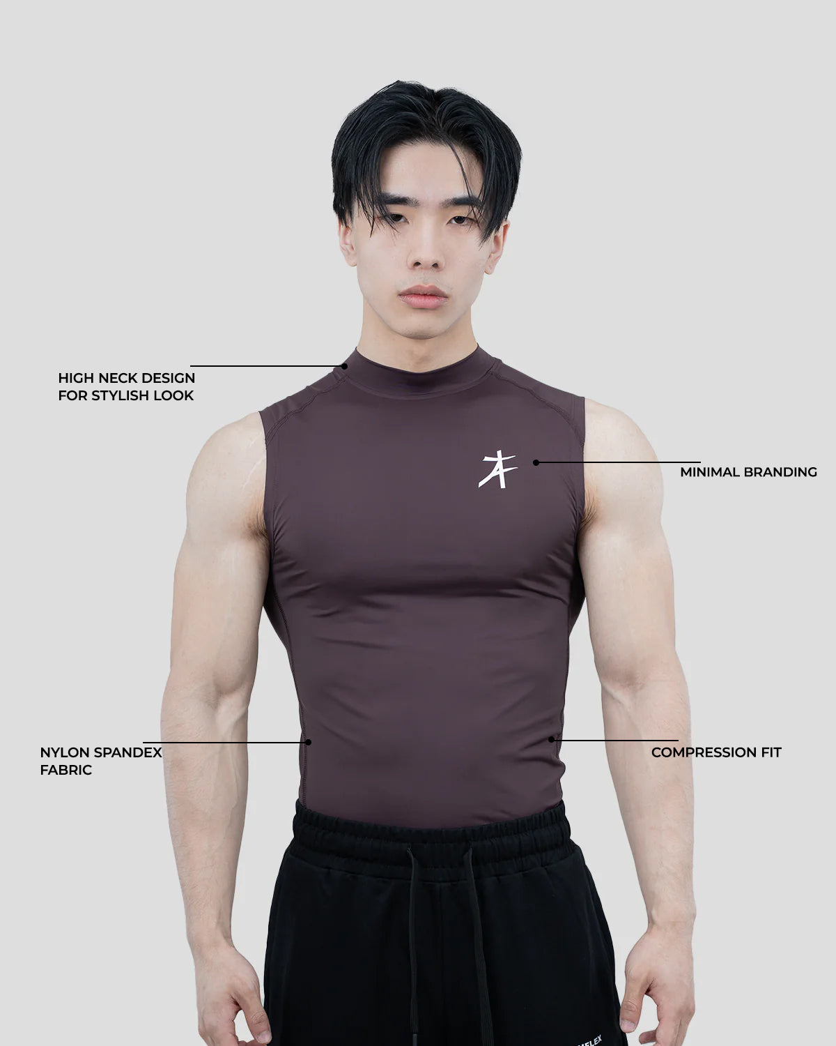 Hustle High Neck Compression Tank