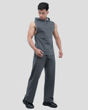 Acid Wash Sleeveless Hoodie