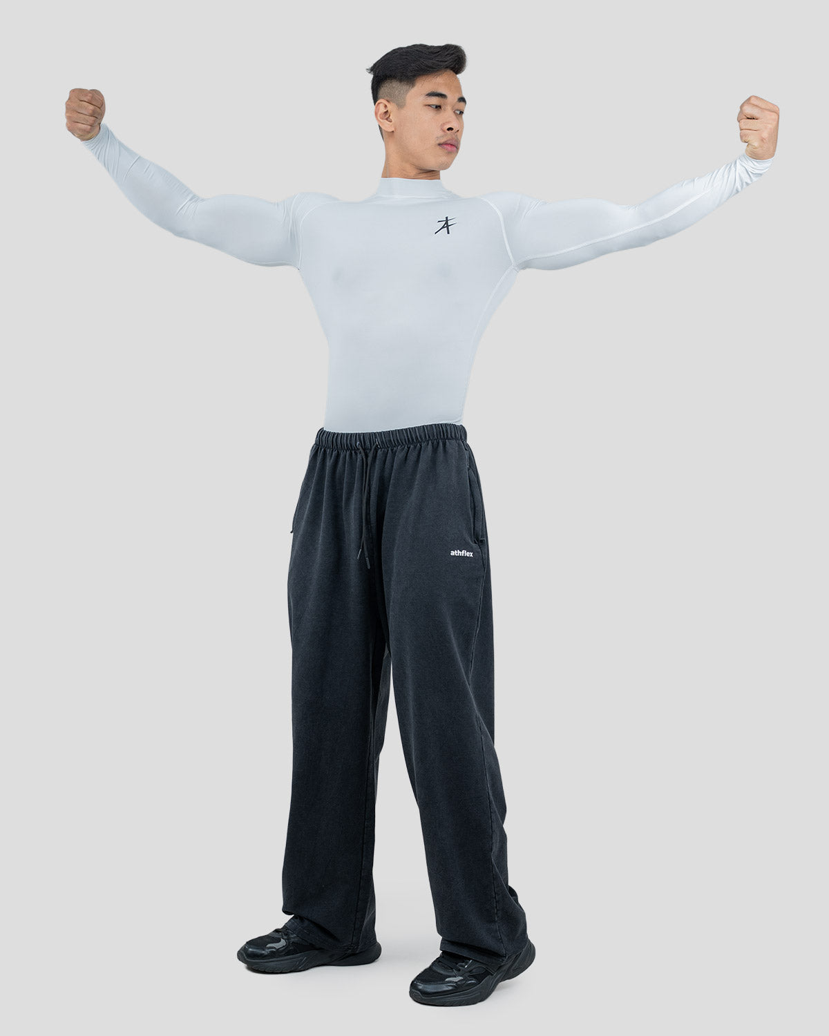 Acid wash baggy pants