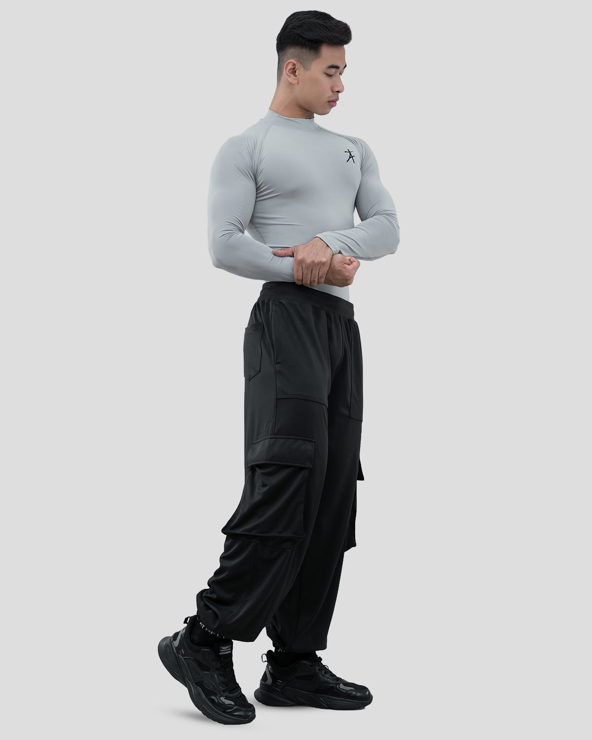 Hustle High Neck Full Sleeve Compression T-shirt