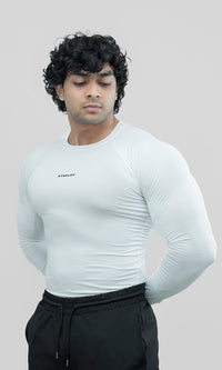 Athflex Ace Compression T-shirt for Men Full Sleeve in White