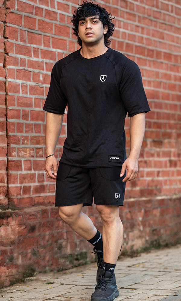 Athflex Raw T-shirt Half Sleeve in Black - Gym T-shirts for men