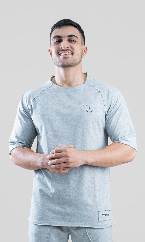 Athflex Raw T-shirt Half Sleeve in Grey - Gym T-shirts for men