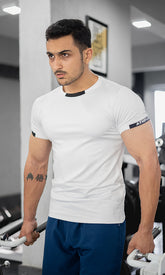 Dap T-Shirt by Athflex in White - Men's Gym Wear in India