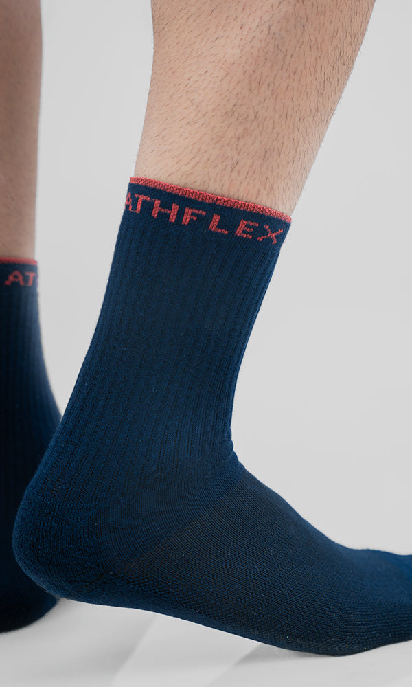 F'Crew Socks Mid Calf Length for Men by Athflex in Navy