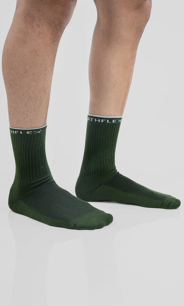 F'Crew Socks Mid Calf Length for Men by Athflex in Olive