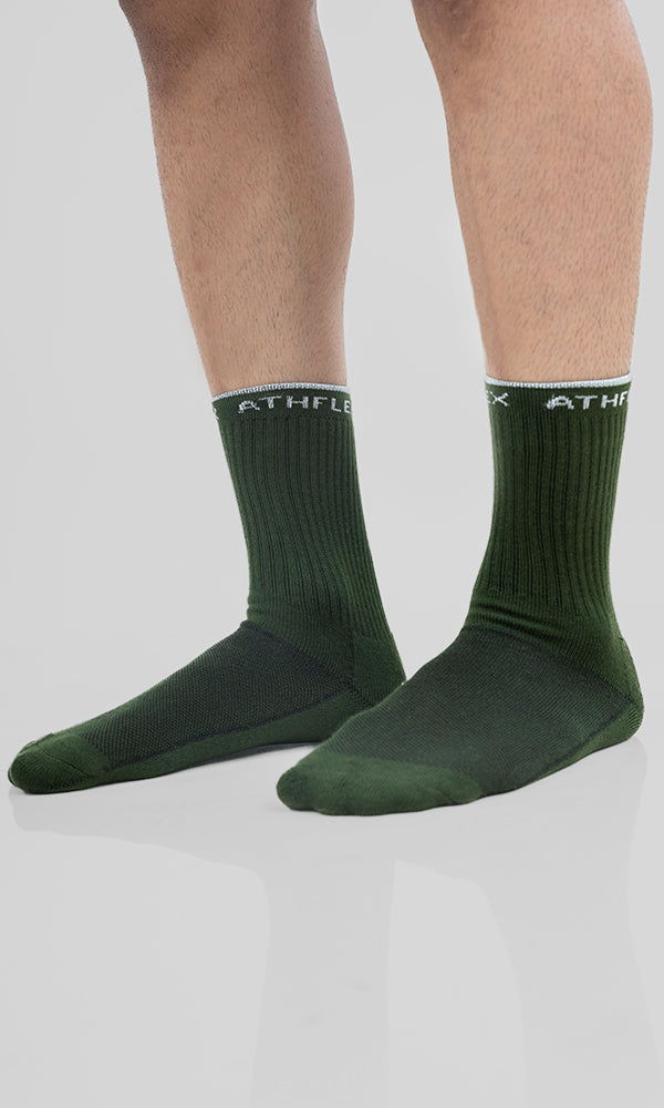 F'Crew Socks Mid Calf Length for Men by Athflex in Olive